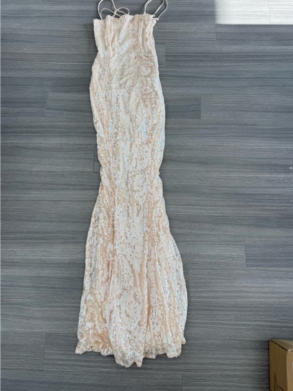 Oh Polly Champagne Sequin Strap Dress - Picture 3 of 4